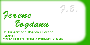 ferenc bogdanu business card